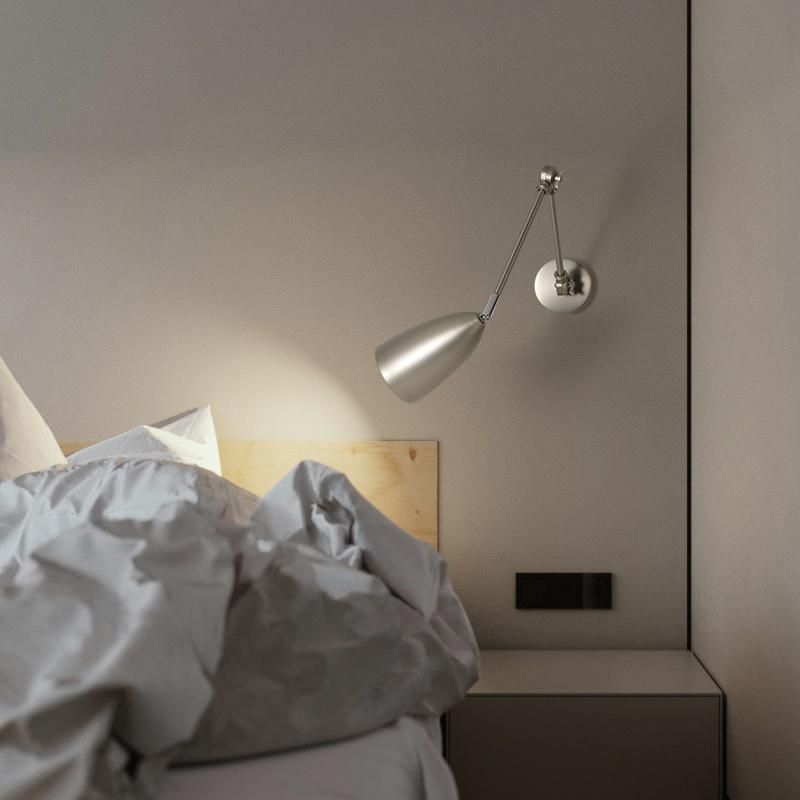 Wall Lamp Black and White Gray Retractable Study Retro Style Lamp