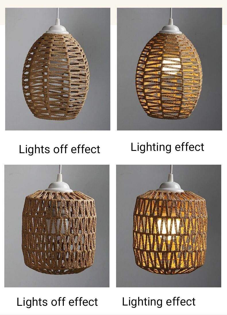 LED Chandelier Rattan Imitation Hemp Rope Chandelier