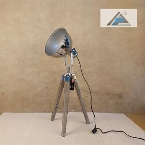 Vintage Tripod with Chrome-Silver Shade Floor Lamp (C5007371-1C)