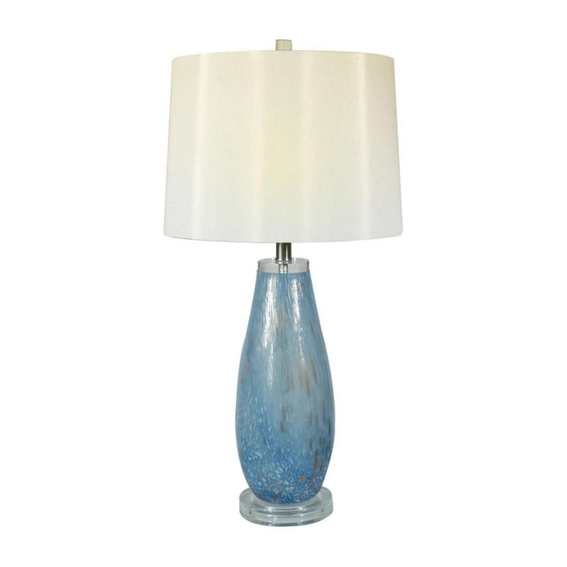 Modern Nordic American Simple Blue and Green Glass Lamp Fashion Creative Lamp Bedroom Villa Living Room Bedside Decoration Glass Table Lamp