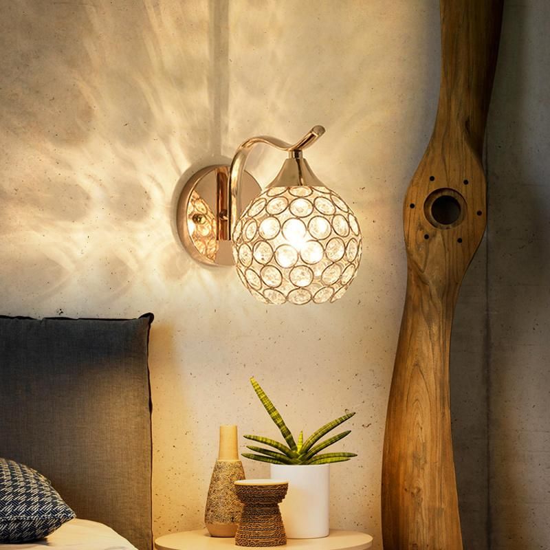Light Luxury Crystal Wall Lamp Simple Modern Bedroom Bedside Light Living Room Lighting