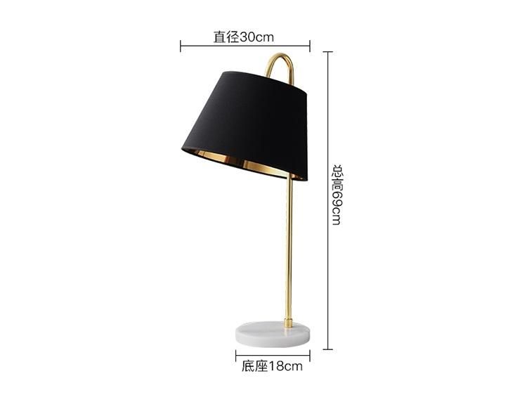 Chinese Wholesale Contemporary White Fabric Shade Metal Frame Marble Floor Lamp for Home Hotel Decoration Table Lamp