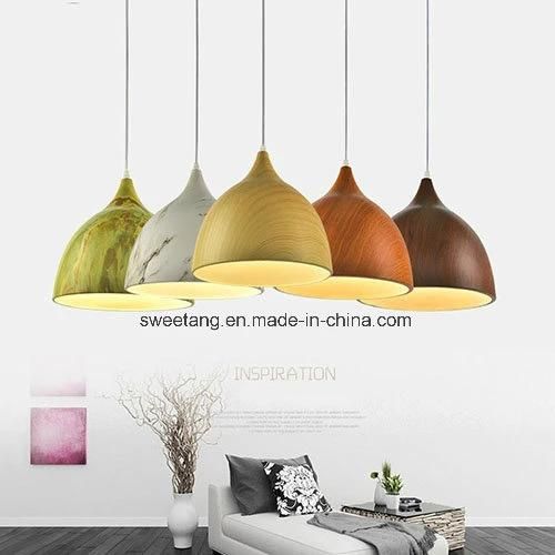 Modern Simple Chandelier Pendant Light Wood Color for Restaurant