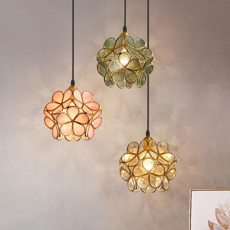 Nordic Luxury Pendant Light Warm Bedroom Pink Lamp Entrance Hallway Lamp Children′ S Room Glass Pendant Lights (WH-AP-163)