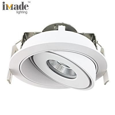 Adjustable 15W 3000K White Black Color Hotel Project LED Recessed Downlight