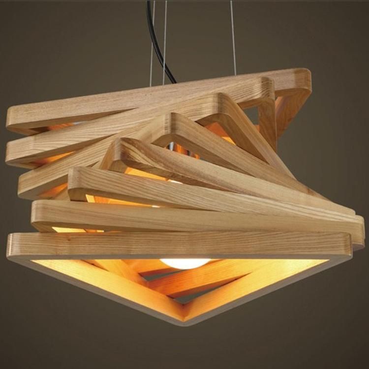 Wooden Design Chandelier Restaurant Dining Pendant Light