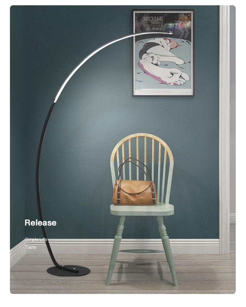 Arc Floor Lamp Dimmable APP Control Colorful Black White Corner Floor Lamp Bedroom Decor Stand Lighting (WH-MFL-16)