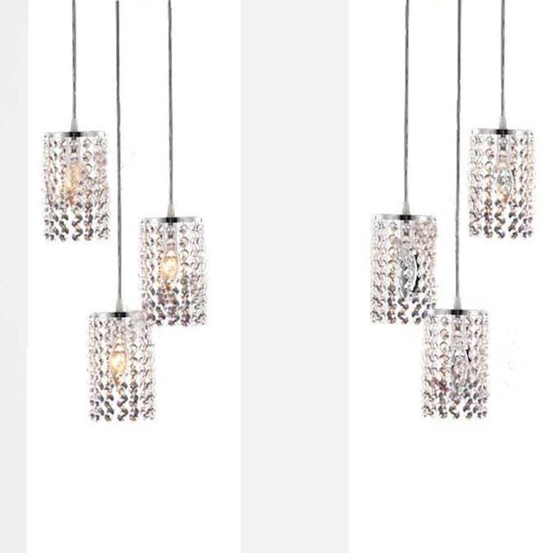 Long LED Chandelier Pendant Light Hotel Application Modern Gold Crystal Chandelier Light for High Ceilings