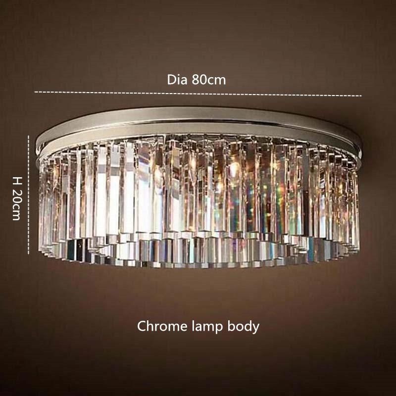 Modern Vintage Crystal Prism Chrome Black Body Ceiling Light Crystal Chandelier Ceiling Lights (WH-CA-54)