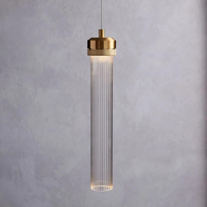 Post-Modern Creative Pendant Lamp Bedroom Bedside Josefa Modern Tube Shaped Long Glass Hanging Lamp (WH-AP-320)