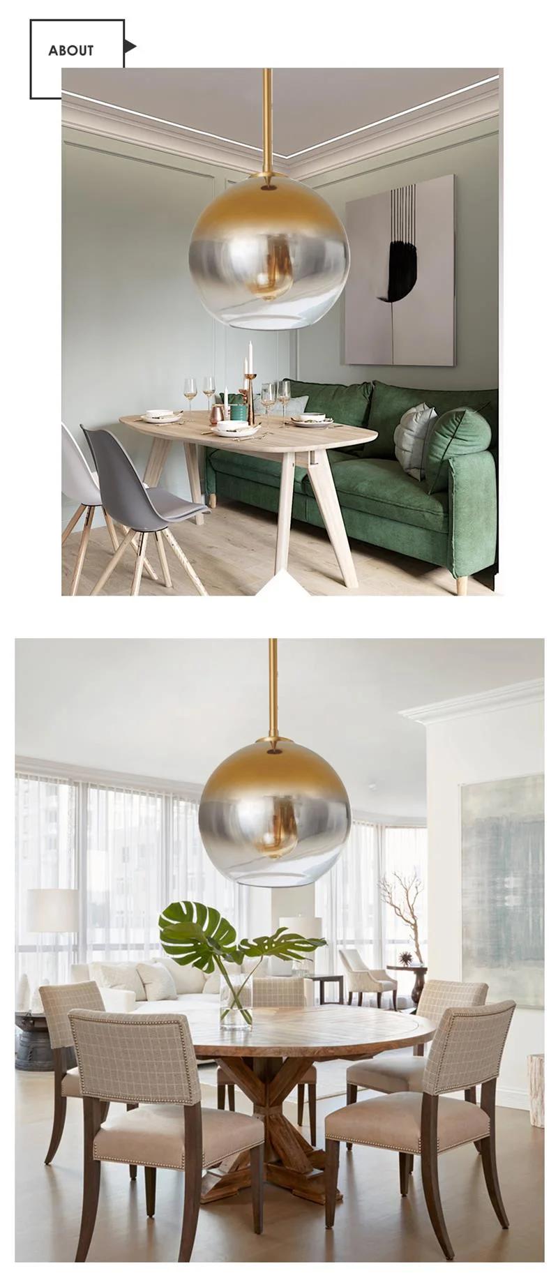 Nordic Interior Classic Glass Ball Chandelier Modern Decoration Dining Room Pendant Lighting