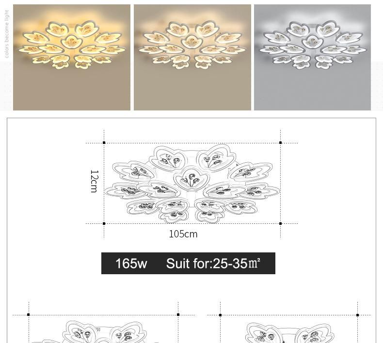 Flush Chandelier Ceiling Lights for Indoor Home Ceiling Decoration (WH-MA-57)