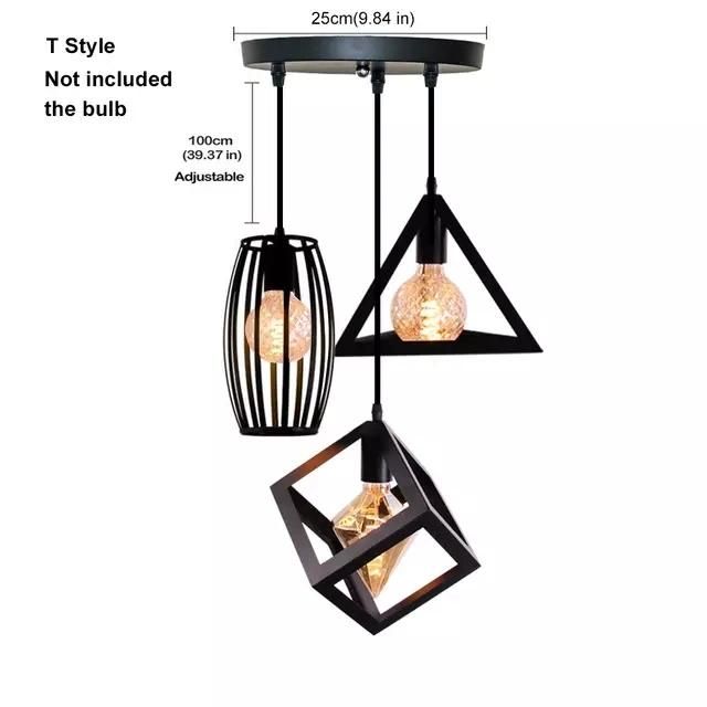 Nordic Pendant Lights Modern Industrial Vintage Iron Art Cage Hanging Ceiling Lamp E26 E27 LED Bulb Holder