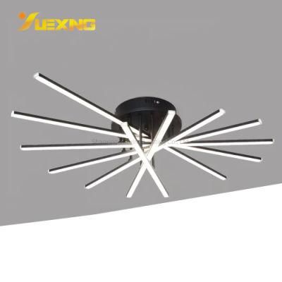 Black Strip LED SMD 85W 95W Iron Metal Acrylic Ceiling Lamp Hanging Light for Living Room