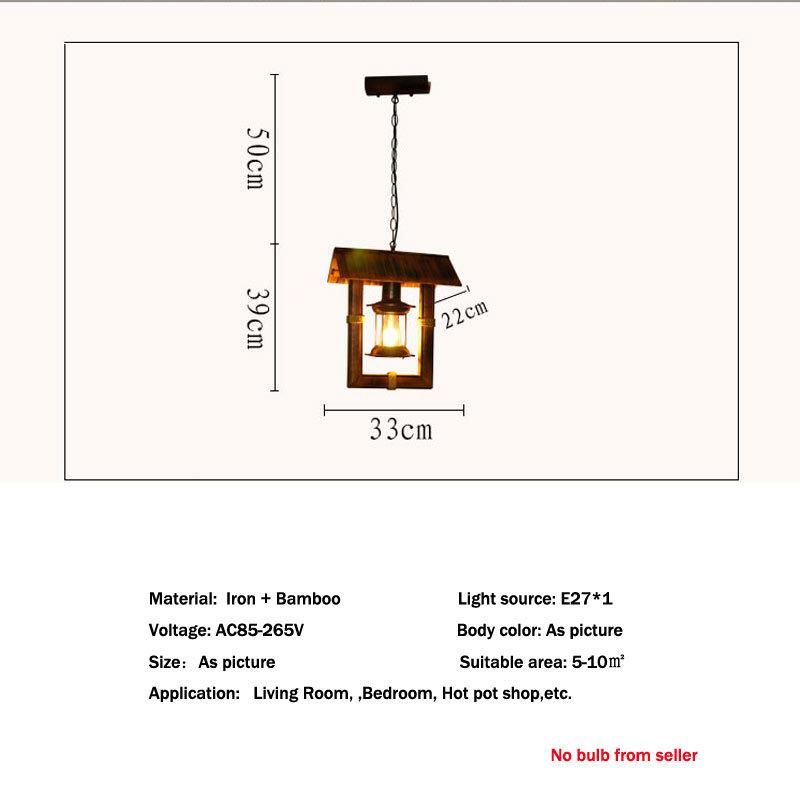 Loft Style Antique Chandelier Retro Nostalgic Lamp Restaurant Bar Aisle Balcony Bamboo Pendant Light (WH-VP-144)