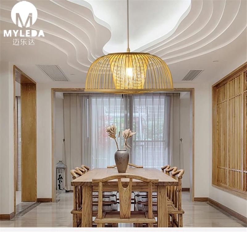 Wood Custom Made Hanging Lamp Hotel Project Chandelier