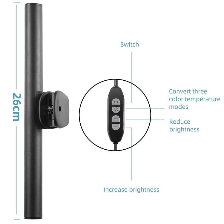 USB Computer Laptop PC Notebook Portable LED Night Light 3 Color Dimmable Adjustable Screen Reading Lamp