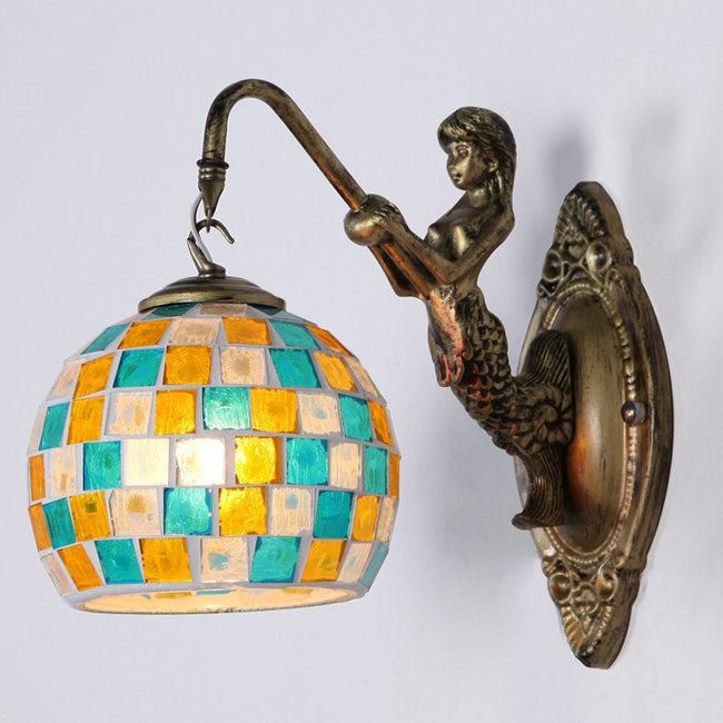 Mediterranean Style Art Deco Turkish Mosaic Wall Lamp Stained Glass Retro Vintage Wall Mounted Bracket Light (WH-VR-112)