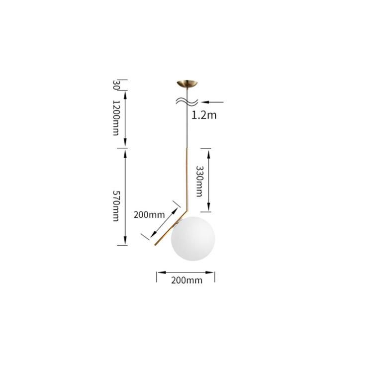 Jlc-8037 Modern Globe Frosted White Glass Pendant Hanging Light Lamp