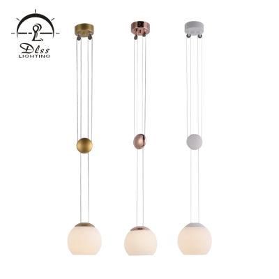 Copper/Gold/White Metal Glass Shade Single Pendant Lighting