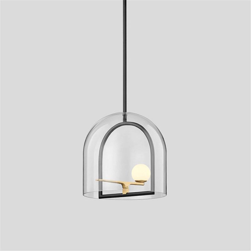Modern Suspended Clear Blown Glass Pendant Lights
