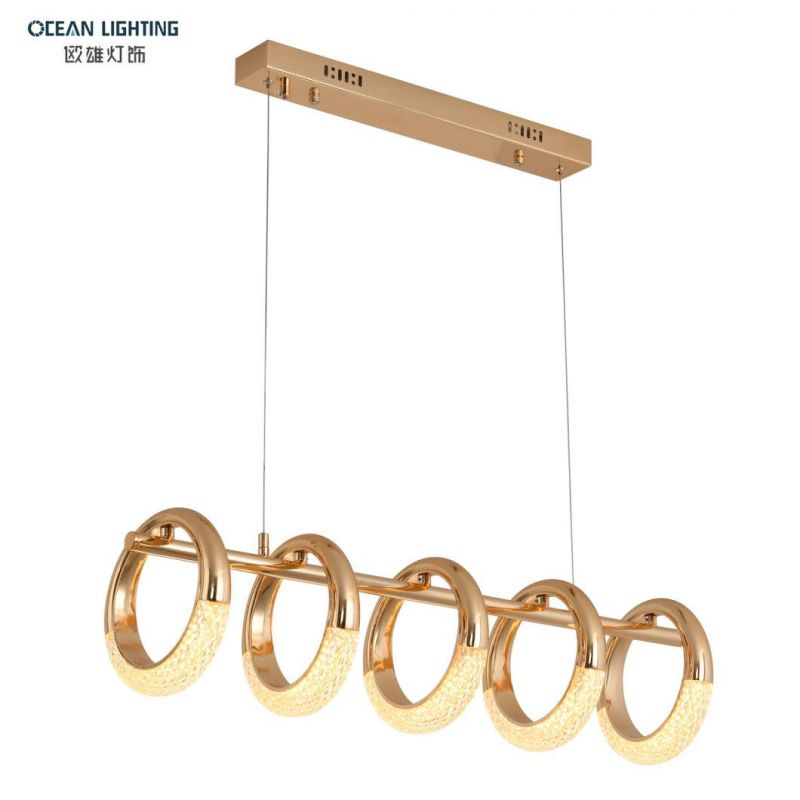 Ocean Lighting Chinese Manufaacturer Lights Dining Room Bar Golden LED Pendant Lights