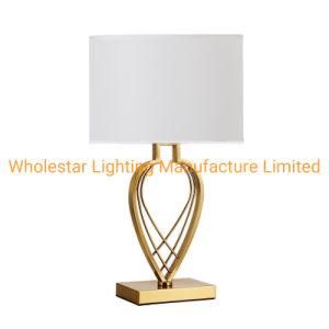 Modern Table Lamp with Fabric Shade (WHT-479)