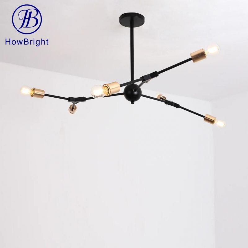 Hot Sales Pendant Light for Kitchen, E27 Metal Black Chandelier, LED Ceiling Fixture Hanging Lamp for Dining Rooms,