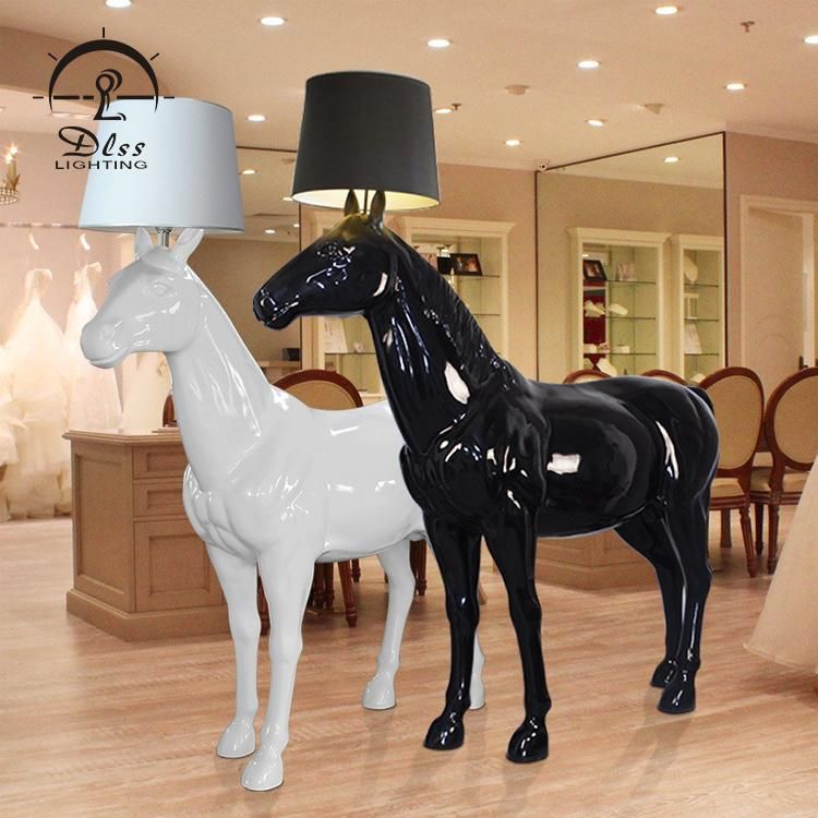 Modern Big Black Horse Project Floor Lamp