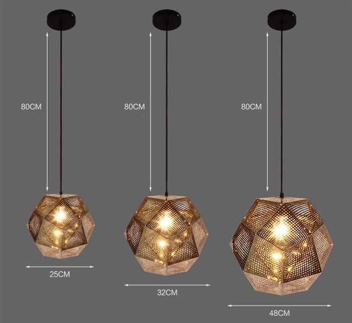 Decorative Rose Gold Stainless Steel Indoor Hanging Light Fixture Pendant Lighting for Hotel Restaurant