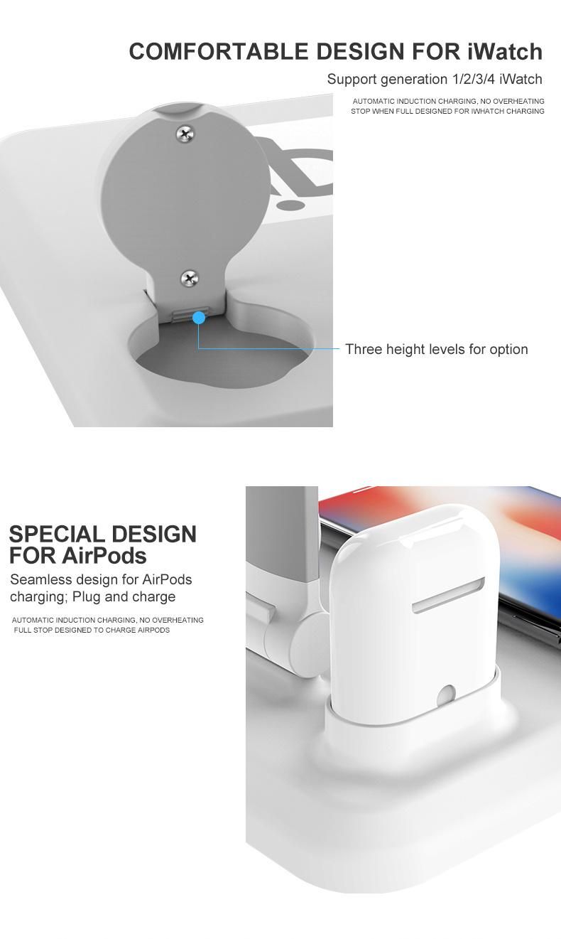 Airpods Iwatch Qi Wireless Charging Desk Lamp Fast Charger Ce RoHS Qi Table Lamp