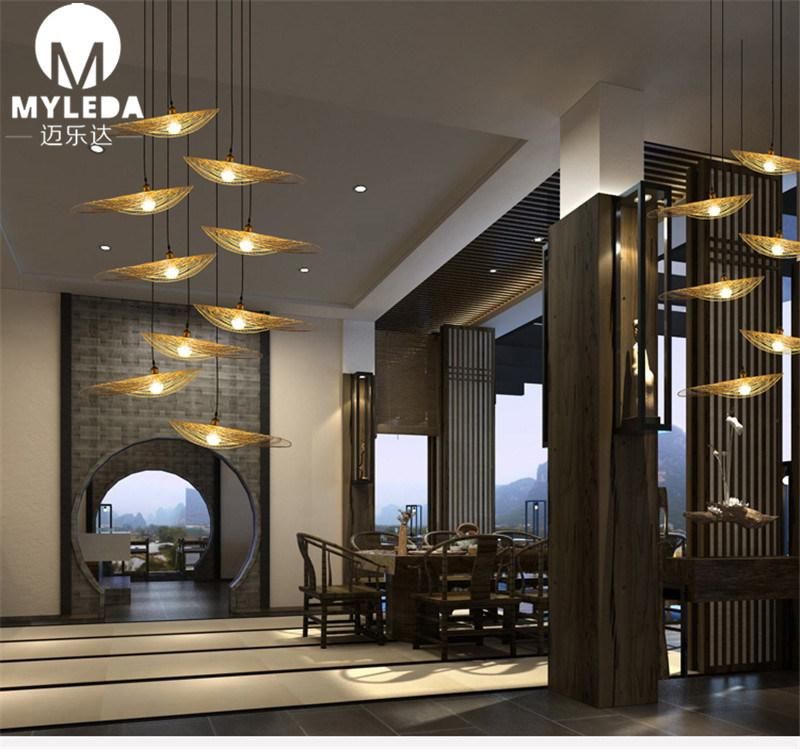 Chinese Style Shade Restaurant Stair Bamboo Pendant Light