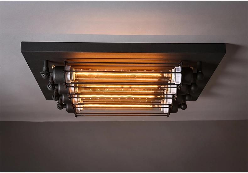 Industrial Semi Flush Mount Ceiling Lamp Fixture for Dining Room Kitchen Lighting (WH-LA-18)