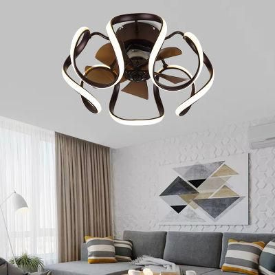 Dafangzhou 72W Lighting Ceiling Fan Chandelier with Light Ceiling Fan Light Remote ABS Blades for Living Room Room Homesemi Flush Light