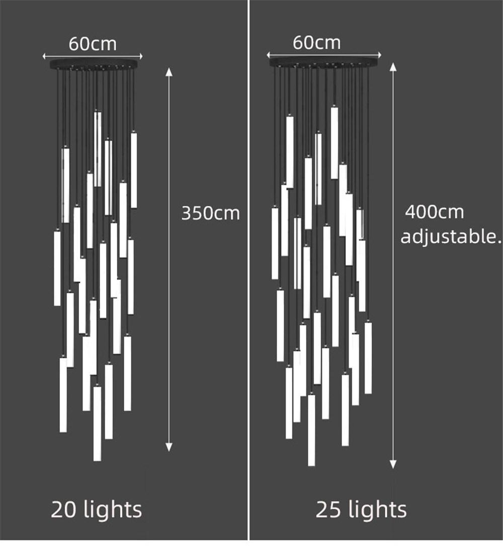 Modern LED Stair Chandelier Hanging Lamp