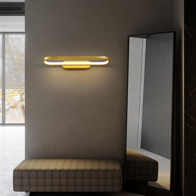 LED Wall Lamp Bedroom Bedside Lights Living Room Golden Brass Minimalist Wall Lamp (WH-OR-128)