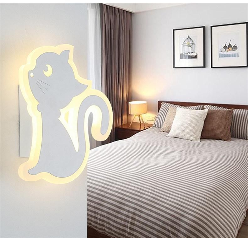 Simple Modern Bedroom Bedside LED Wall Lamp Creative Aisle Lamp Cat Wall Lamp (WH-OR-43)