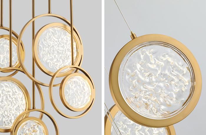 Fashion Design Decorative Gold LED Hanging Pendant Light Lamp with Special Galss Diffuser