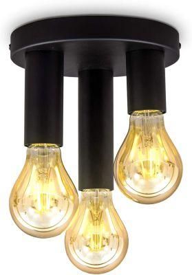 3 Lights Matt Black Spot Retro Ceiling Light