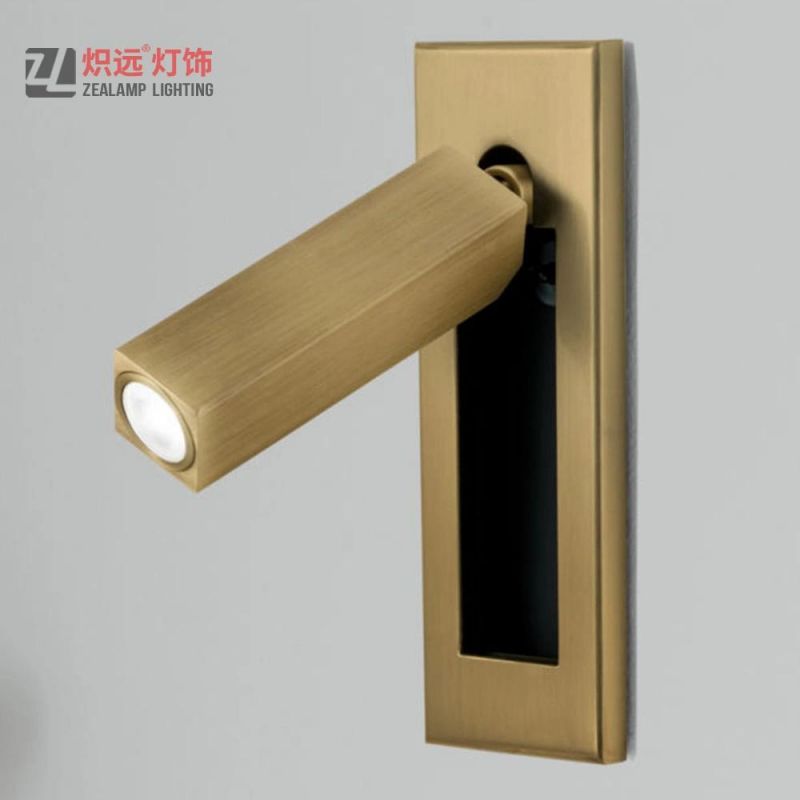 Modern CREE LED Hotel Bedside Reading Light Metal Wall Lamp
