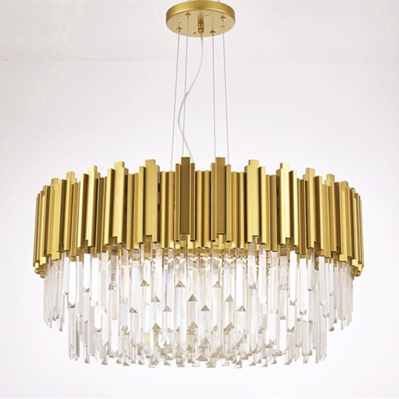Nordic Living Room Dining Room Round Villa Crystal Chandelier Pendant Lighting