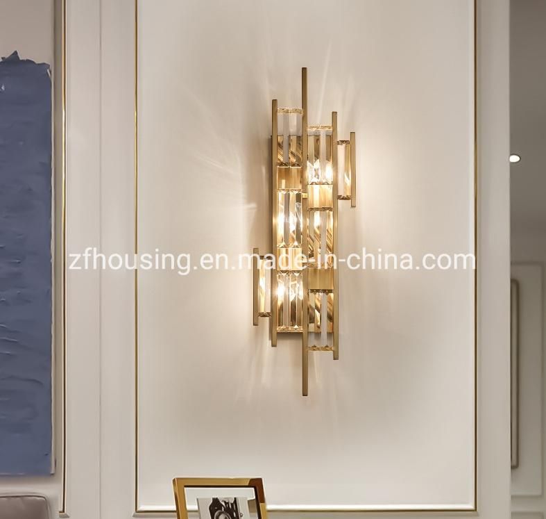 Postmodern Light Luxury Crystal Wall Lamp Living Room Wall Corridor Lamp Simple Bedroom Indoor Bedside Wall Lamp