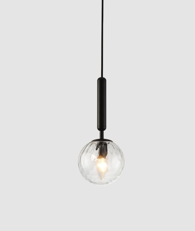 Modern Glass and Brass/Black Hanging Pendant Light for Dining Room