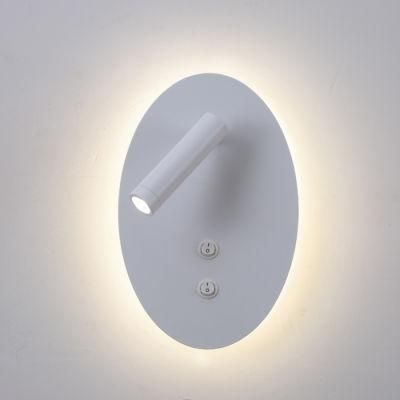 Bedside White/Black Hotel LED Reading Wall Light for Bedside with Switch