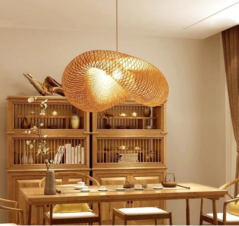 Creative Handmade Bamboo Weaving Pendant Lampshade for Home Restaurant Bar