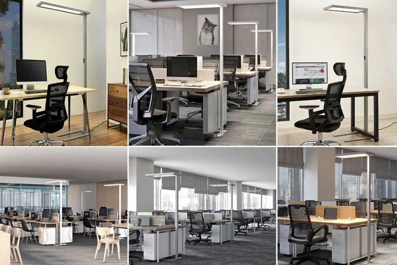 Non-Glare Office LED Floor Lamp with 195cm 60W CCT/Brightness Adjustable