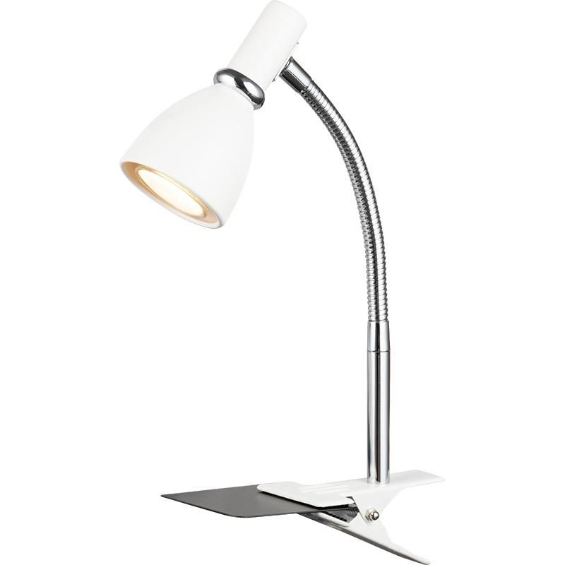 Clip on Light Desk Lamp Eye-Caring Table Lamps Gooseneck Reading Light Portable Reading Book Light Clamp Light Study for Bedroom and Office Home (Matt White)