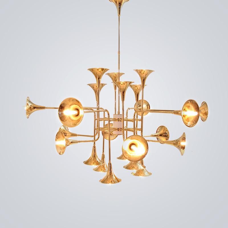 Modern Gold Instant Pendant Light with Horn Lampshade for Indoor Home Decoration (WH-AP-66)
