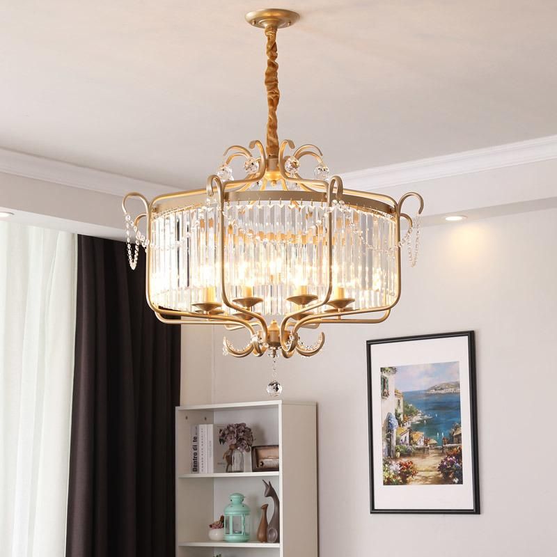 Victorian Crystal Pendant Light Kitchen Dining Room Gold Pendant Lamp (WH-AP-102)