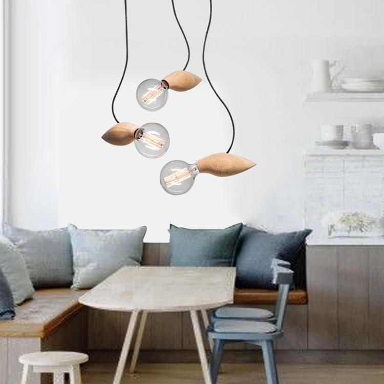 Design Simple Style Indoor Wood Dining Room Pendant Light